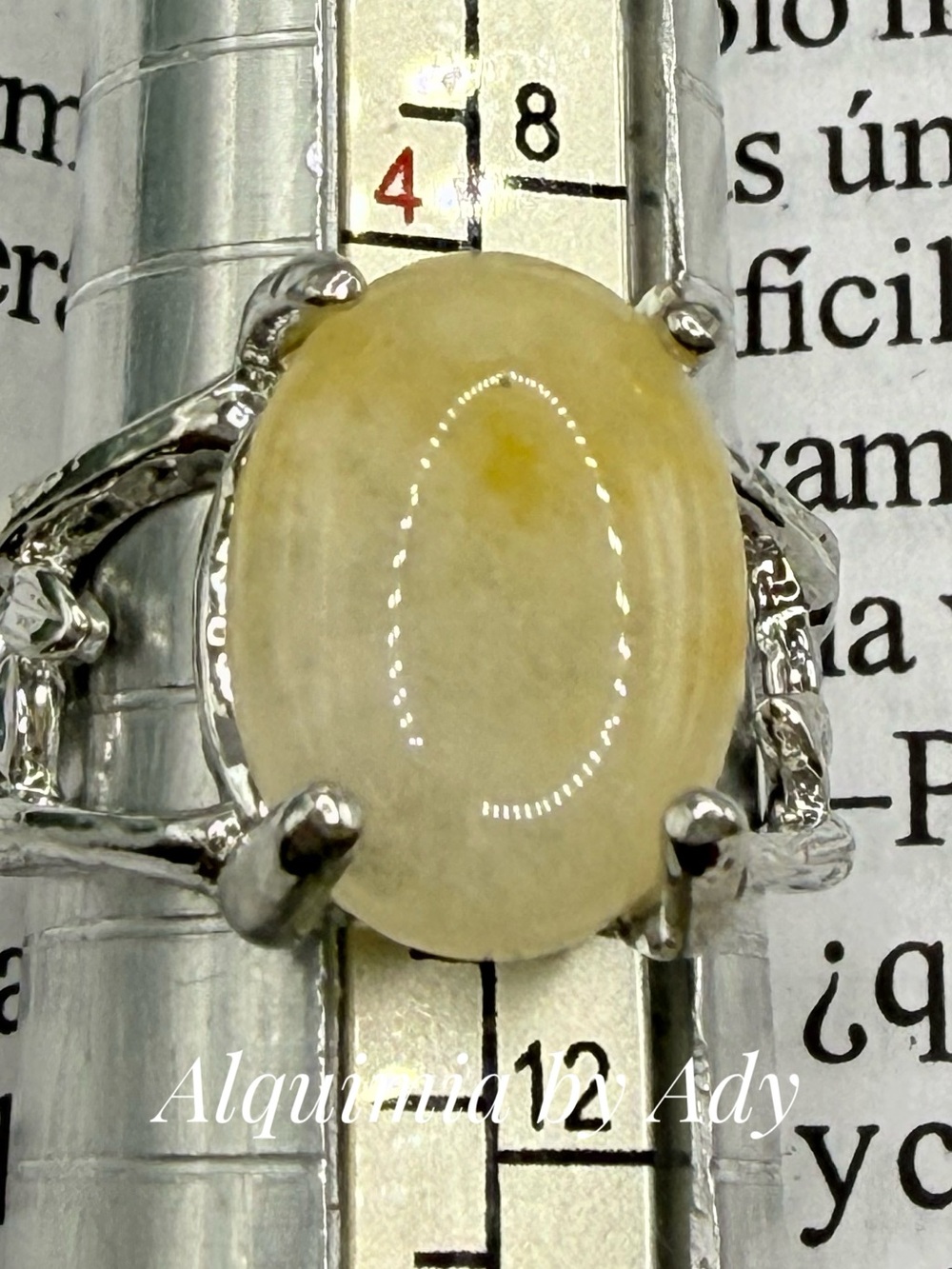 Silver and Citrine Victorian Ring
